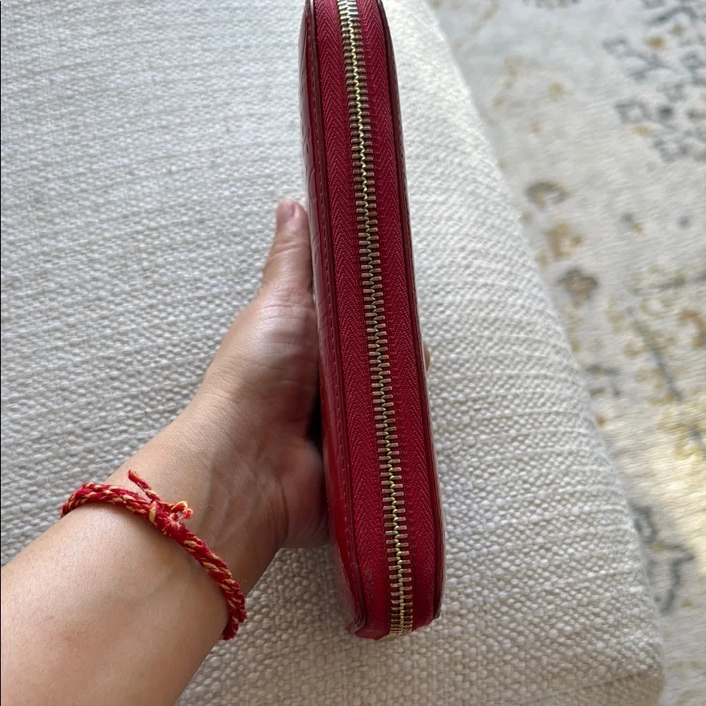 Vintage Dior Red Embossed Wallet
